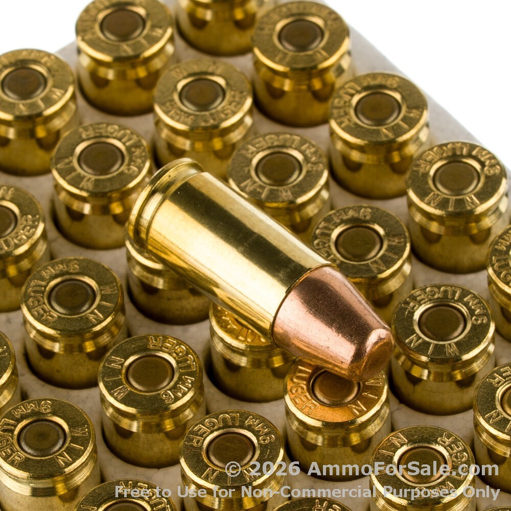Bullets For Rifles 500 Rounds of 147gr FMJ FN 9mm Ammo For Sale by Winchester Minor PF