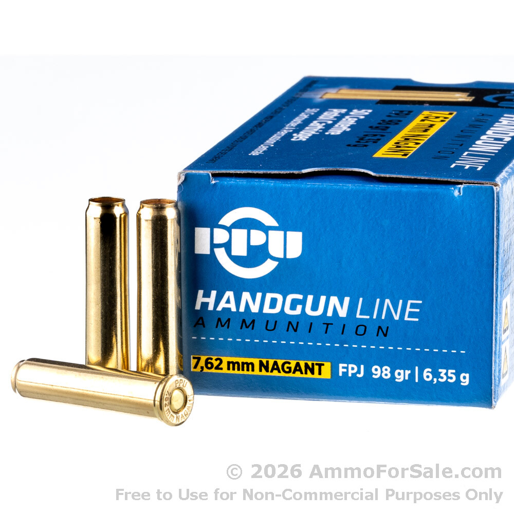 500 Rounds of Discount 98gr FMJFN 7.62 Nagant Ammo For Sale by