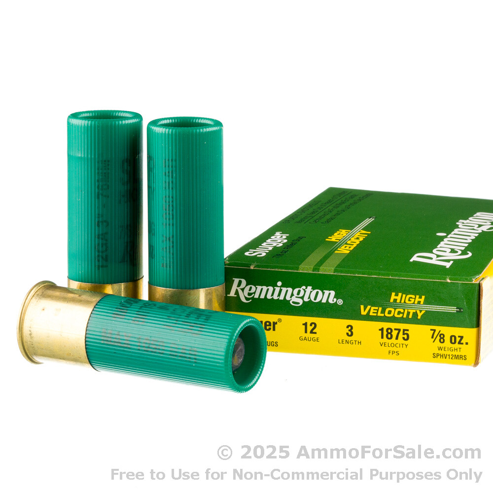 5 Rds 7/8oz Rifled Slug 12ga Ammo Remington Slugger 1,875fps