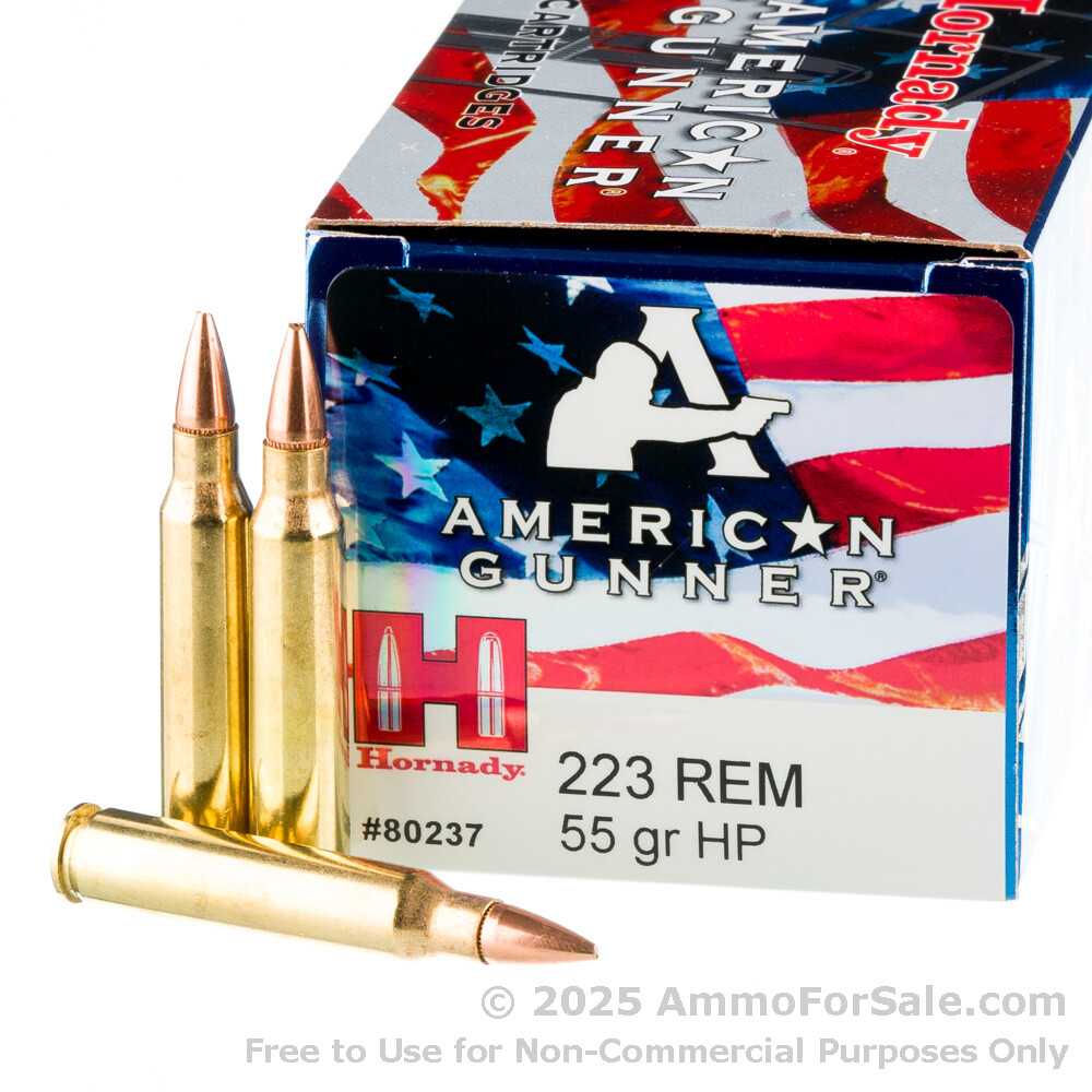 500 Rounds 55gr Hp 223 Ammo By Hornady American Gunner
