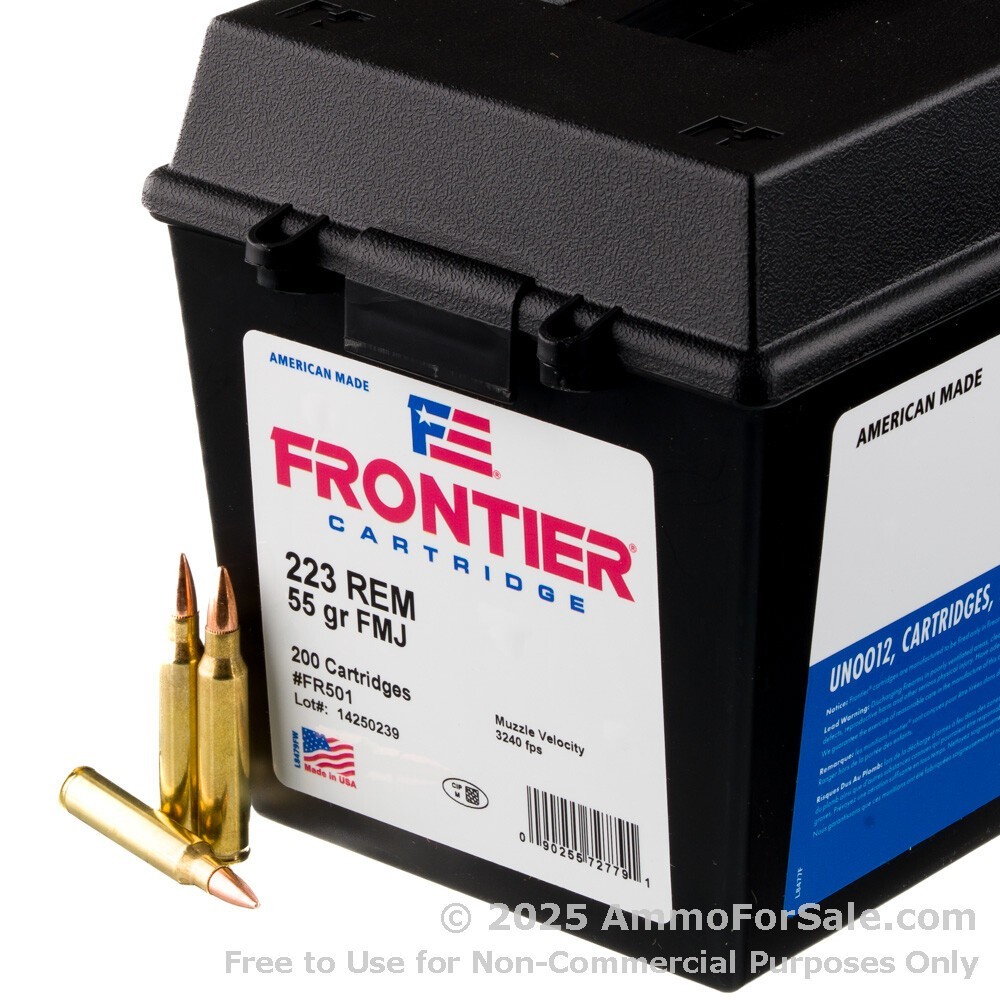 200 Rounds of Discount 55gr FMJ .223 Ammo For Sale by Hornady