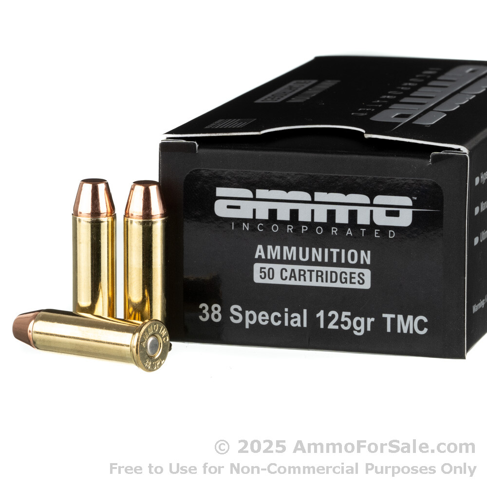 amu♡SHOP① 1000 Rounds of Discount 125gr TMJ .38 Spl Ammo For Sale by