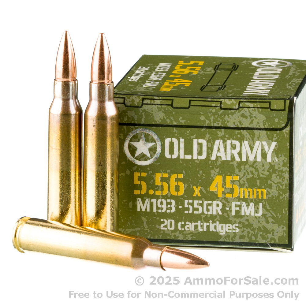 540 Rounds 55gr FMJ M193 5.56x45 Ammo For Sale by Old Army