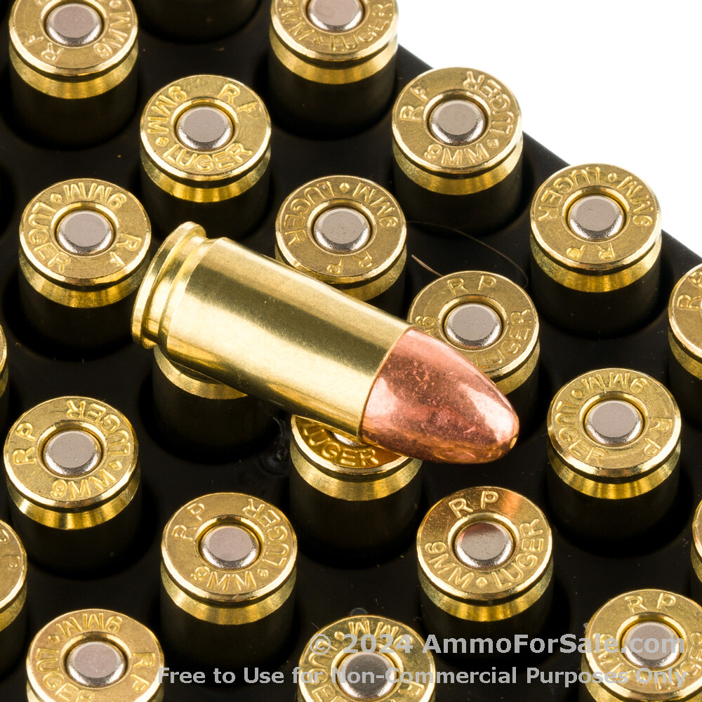50 Rounds Of Discount 124gr FMJ 9mm Ammo For Sale By Remington