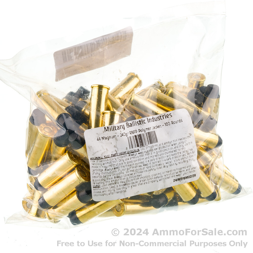 500 Rounds of Discount 240gr RNFP Total Polymer Jacket .44 Mag Ammo For ...