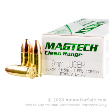1000 Rounds of 115gr FEB 9mm Ammo by Magtech