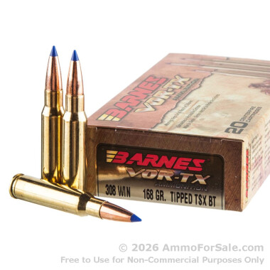 20 Rounds of 168gr TTSX .308 Win Ammo by Barnes