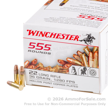 5550 Rounds of 36gr CPHP .22 LR Ammo by Winchester