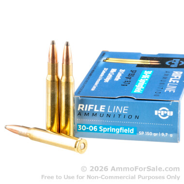 20 Rounds of 150gr SP 30-06 Springfield Ammo by Prvi Partizan