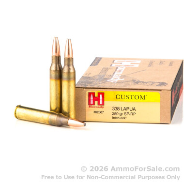 20 Rounds of 250gr SP 338 Lapua Magnum Ammo by Hornady