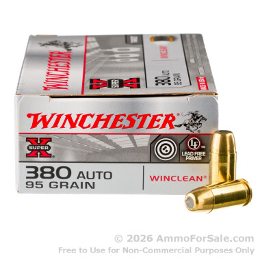 1000 Rounds of 95gr FMJ .380 ACP Ammo by Winchester