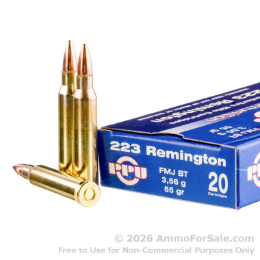 20 Rounds of 55gr FMJ .223 Ammo by Prvi Partizan