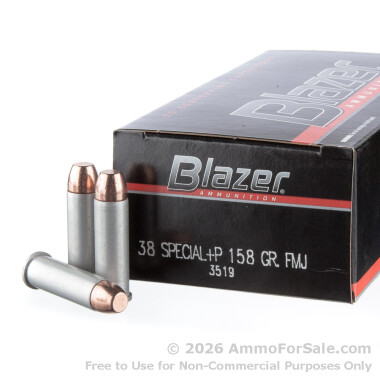 1000 Rounds of 158gr FMJ .38 Spl +P Ammo by Blazer