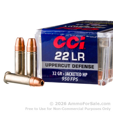 50 Rounds of 32gr JHP .22 LR Ammo by CCI Uppercut