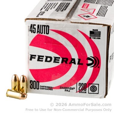 300 Rounds of 230gr FMJ .45 ACP Ammo by Federal