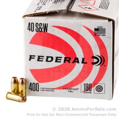 400 Rounds of 180gr FMJ .40 S&W Ammo by Federal
