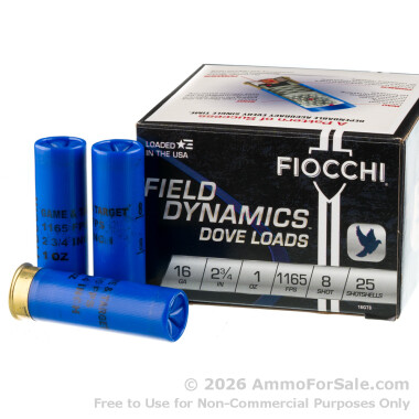 250 Rounds of 1 ounce #8 shot 16ga Ammo by Fiocchi