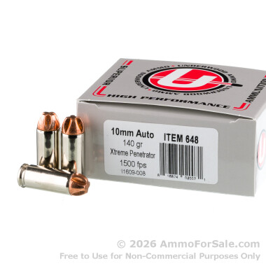 200 Rounds of 140gr Xtreme Penetrator 10mm Ammo by Underwood