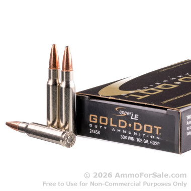 500 Rounds of 168gr Bonded SP .308 Win Ammo by Speer