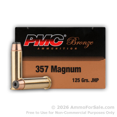 1000 Rounds of 125gr JHP .357 Mag Ammo by PMC