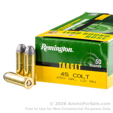 50 Rounds of 250gr LRN .45 Long-Colt Ammo by Remington Target