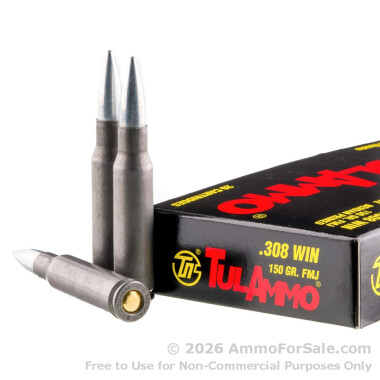 20 Rounds of 150gr FMJ .308 Win Ammo by Tula