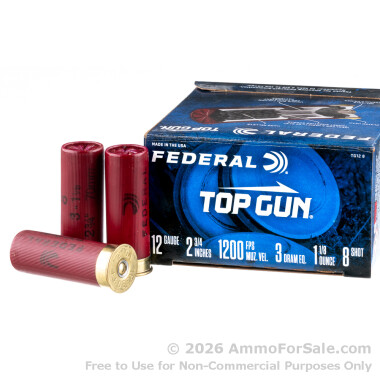 25 Rounds of 1 1/8 ounce #8 shot 12ga Ammo by Federal