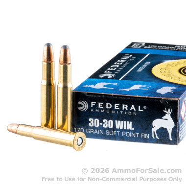 20 Rounds of 170gr JSP 30-30 Win Ammo by Federal