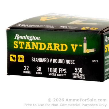 550 Rounds of 38gr LRN .22 LR Ammo by Remington