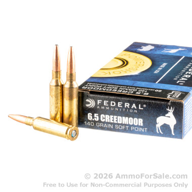 20 Rounds of 140gr JSP 6.5 Creedmoor Ammo by Federal