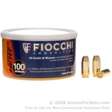 1000 Rounds of 180gr FMJ .40 S&W Ammo by Fiocchi Canned Heat