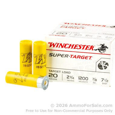 250 Rounds of 7/8 ounce #7 1/2 shot 20ga Ammo by Winchester Super-Target