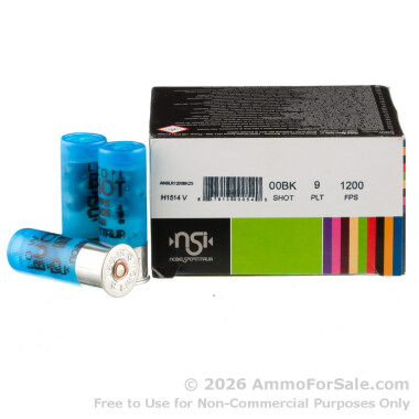 250 Rounds of 00 Buck 12ga Low Recoil Ammo by NobelSport