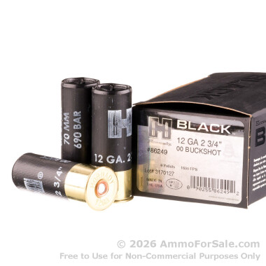 10 Rounds of 00 Buck 12ga Ammo by Hornady BLACK