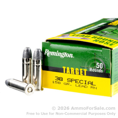 50 Rounds of 158gr LRN .38 Spl Ammo by Remington