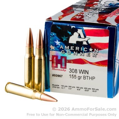 50 Rounds of 155gr HPBT .308 Win Ammo by Hornady