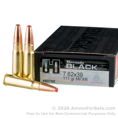 20 Rounds of 111gr MonoFlex SBR 7.62x39 Ammo by Hornady