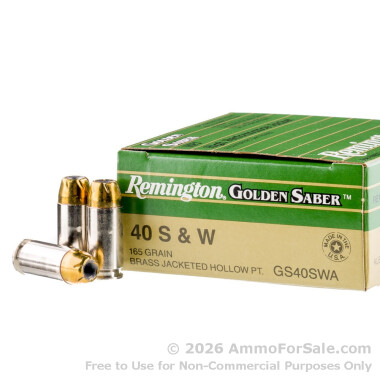 25 Rounds of 165gr JHP .40 S&W Ammo by Remington