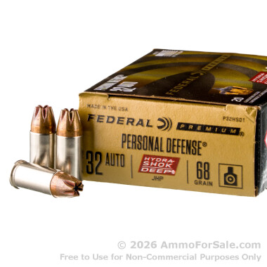 20 Rounds of 68gr JHP .32 ACP Ammo by Federal