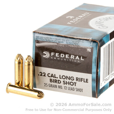 50 Rounds of 25gr #12 shot .22 LR Ammo by Federal