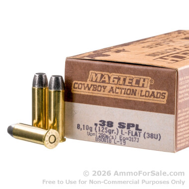 50 Rounds of 125gr LFN .38 Spl Ammo by Magtech