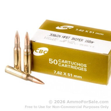 50 Rounds of 168gr HPBT .308 Win Ammo by Magtech Sniper Match