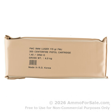 900 Rounds of 115gr FMJ 9mm Ammo by PMC