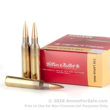 100 Rounds of 250gr HPBT .338 Lapua Magnum Ammo by Sellier & Bellot