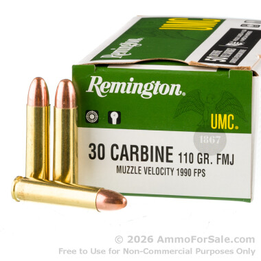 500 Rounds of 110gr FMJ .30 Carbine Ammo by Remington