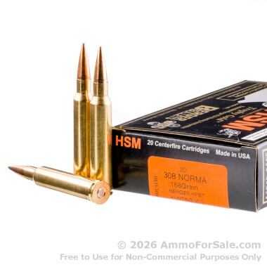 308 HSM Norma Magnum 168gr. Berger HPBT Hunting VLD - 20 Rounds