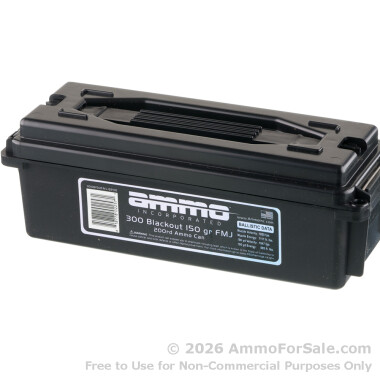 200 Rounds of 150gr FMJ .300 AAC Blackout Ammo by Ammo Inc.