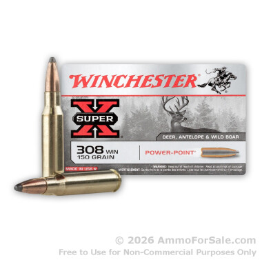 Winchester 150gr PP .308 Win Ammo