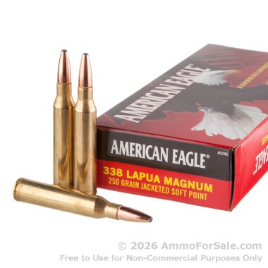 20 Rounds of 250gr SP 338 Lapua Magnum Ammo by Federal