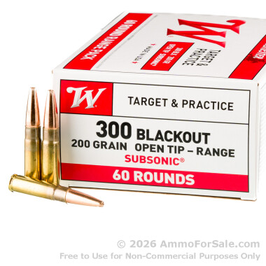 240 Rounds of 200gr Open Tip .300 AAC Blackout Ammo by Winchester